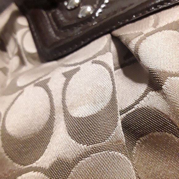 Coach Ashley Signature Satchel Brown Handbag - Picture 13 of 14